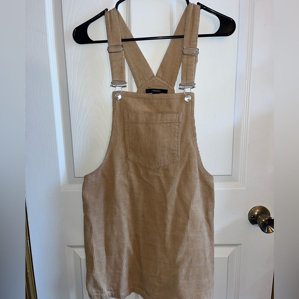 Corduroy Overall Dress with Pocket
